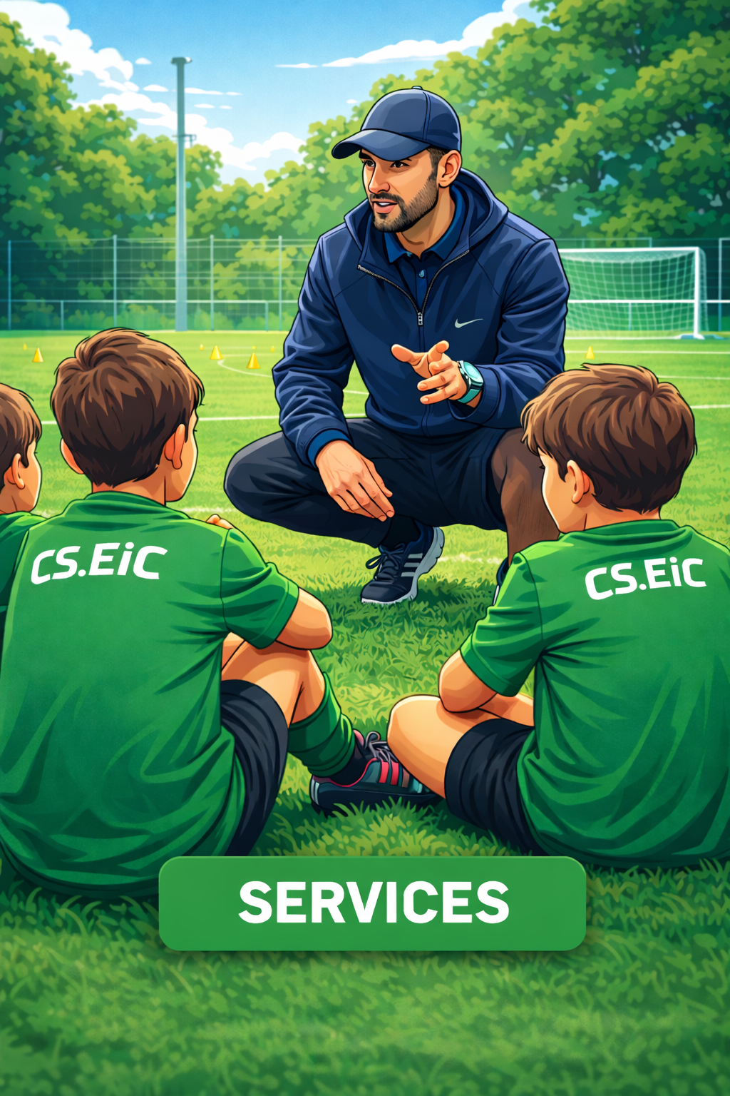 Entraînement de football sur terrain vert